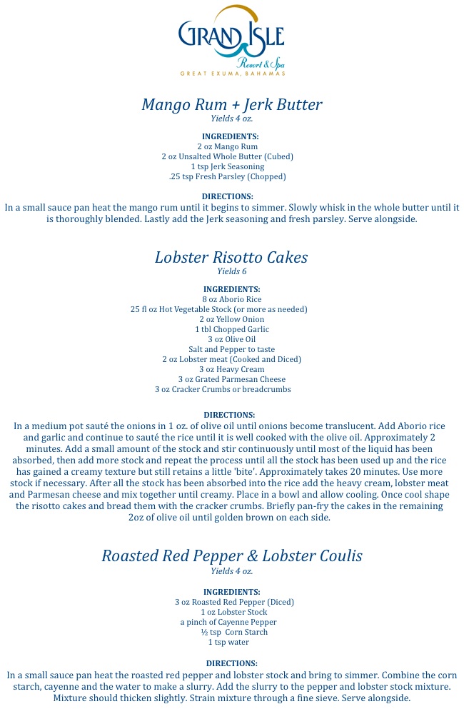 Grand Isle Resort_Dining Great Exuma_Crawfish Recipes