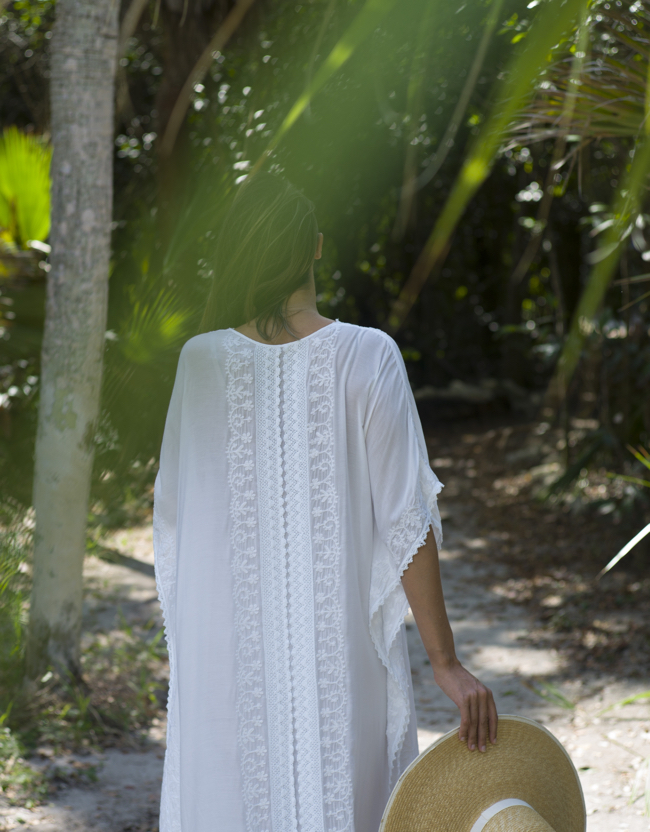 White Embroidered Caftan